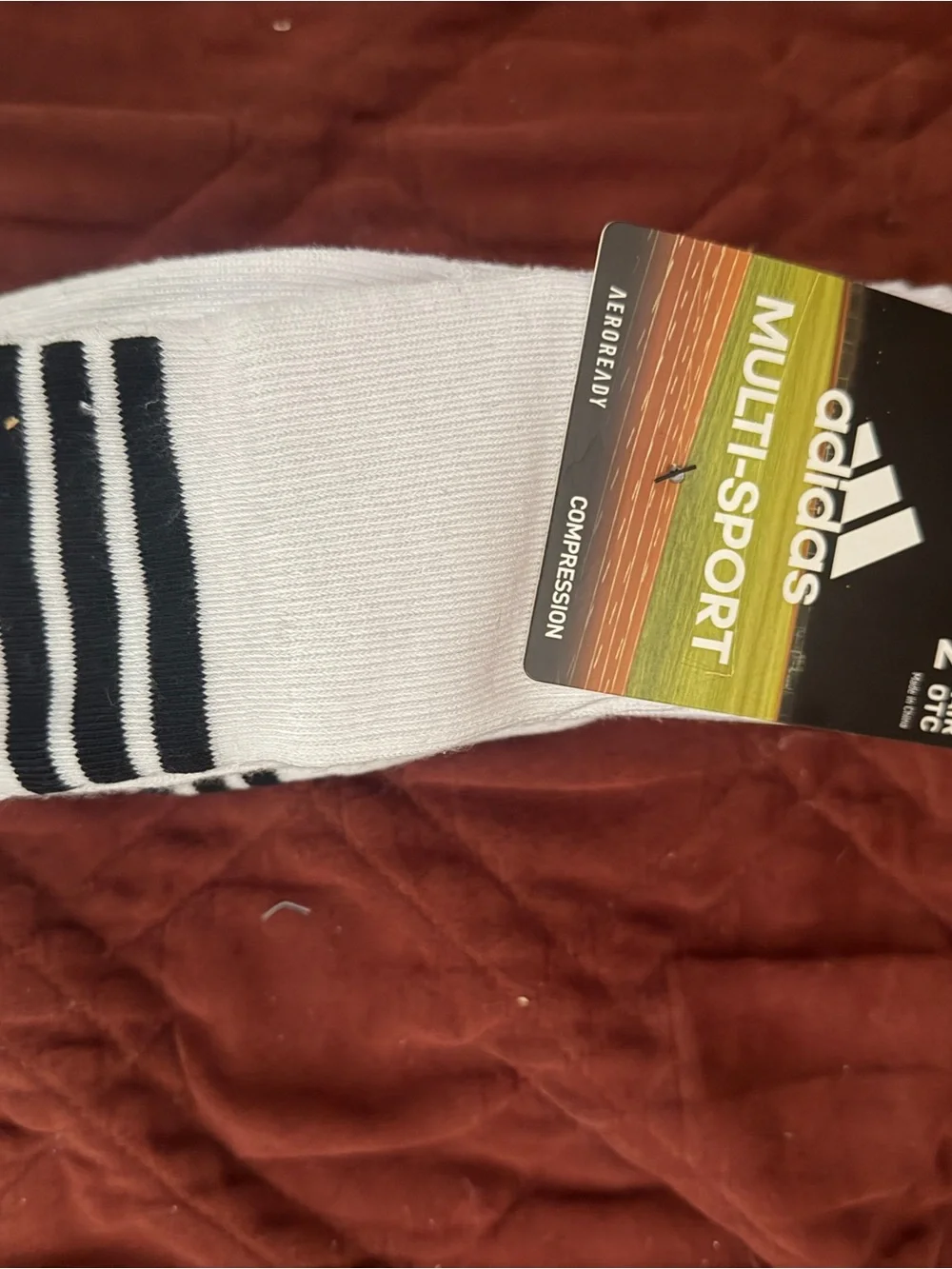 adidas White and Black Men’s Multi-Sport Compression Socks